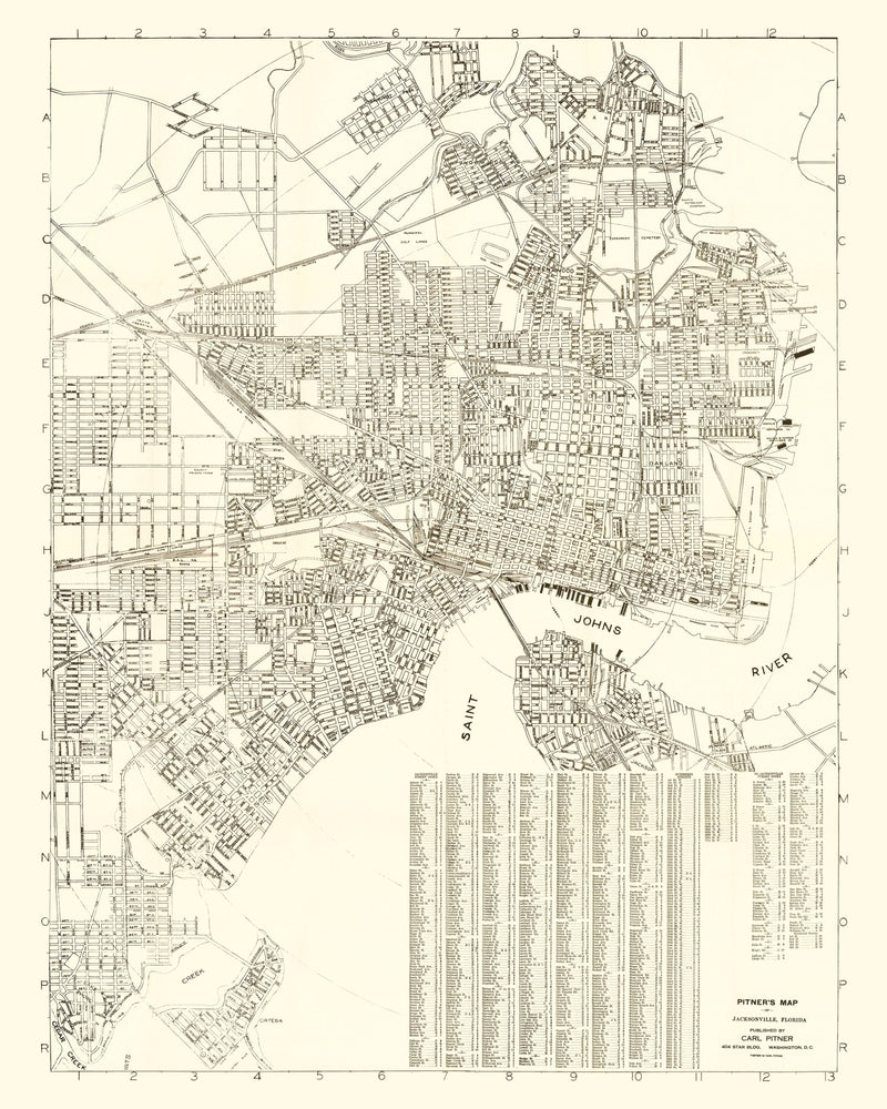 Size comparison using Vintage Map of Jacksonville, Florida 1929