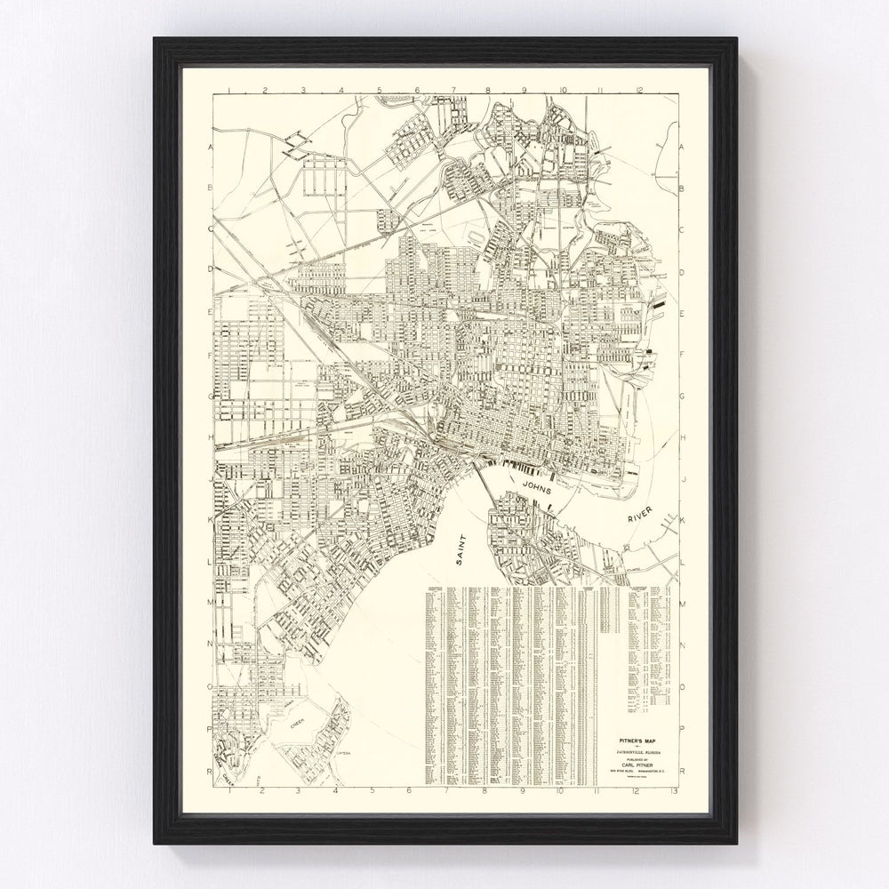 Jacksonville Vintage Map 1929