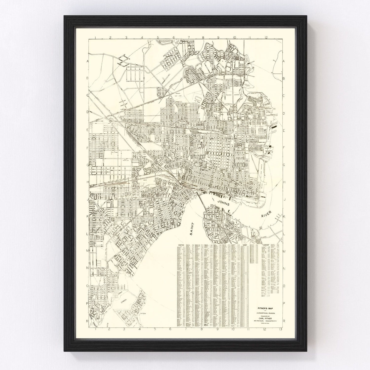 Jacksonville Vintage Map 1929