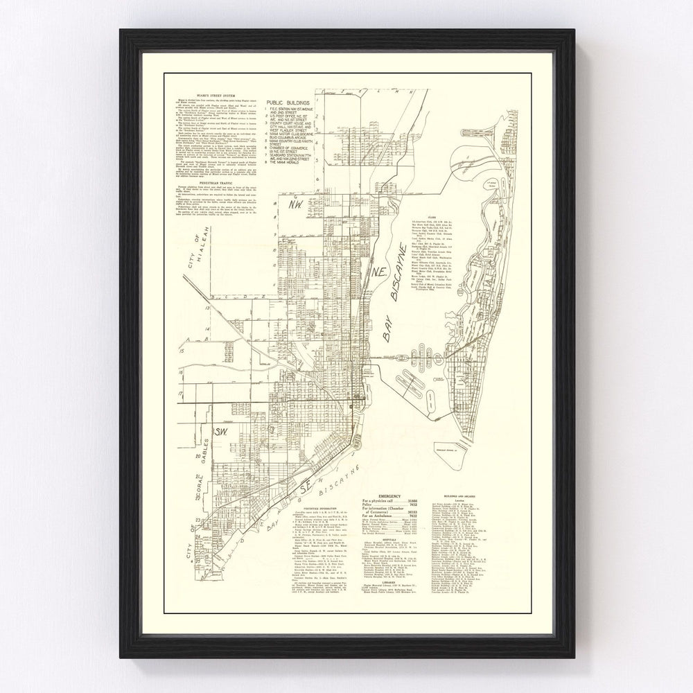 Miami Vintage Map 1929