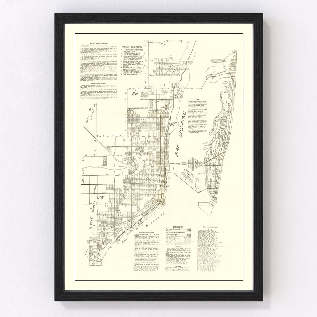 Miami Vintage Map 1929