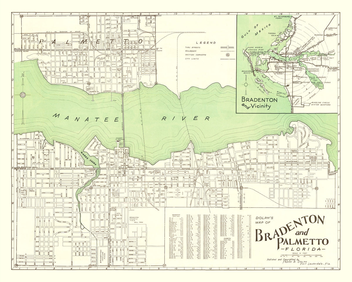 Preview of Vintage Map of Bradenton, Florida 1940