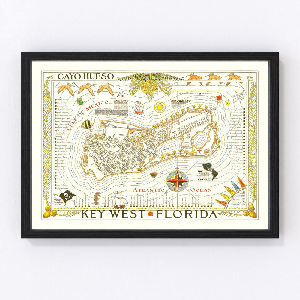 Key West Vintage Map 1940