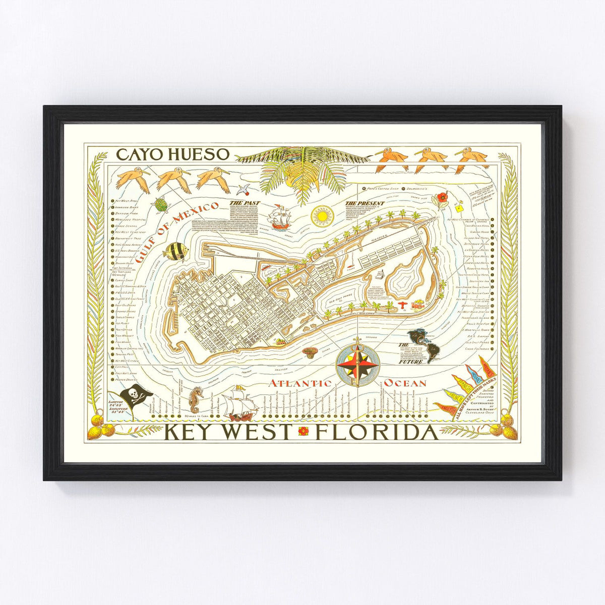 Key West Vintage Map 1940