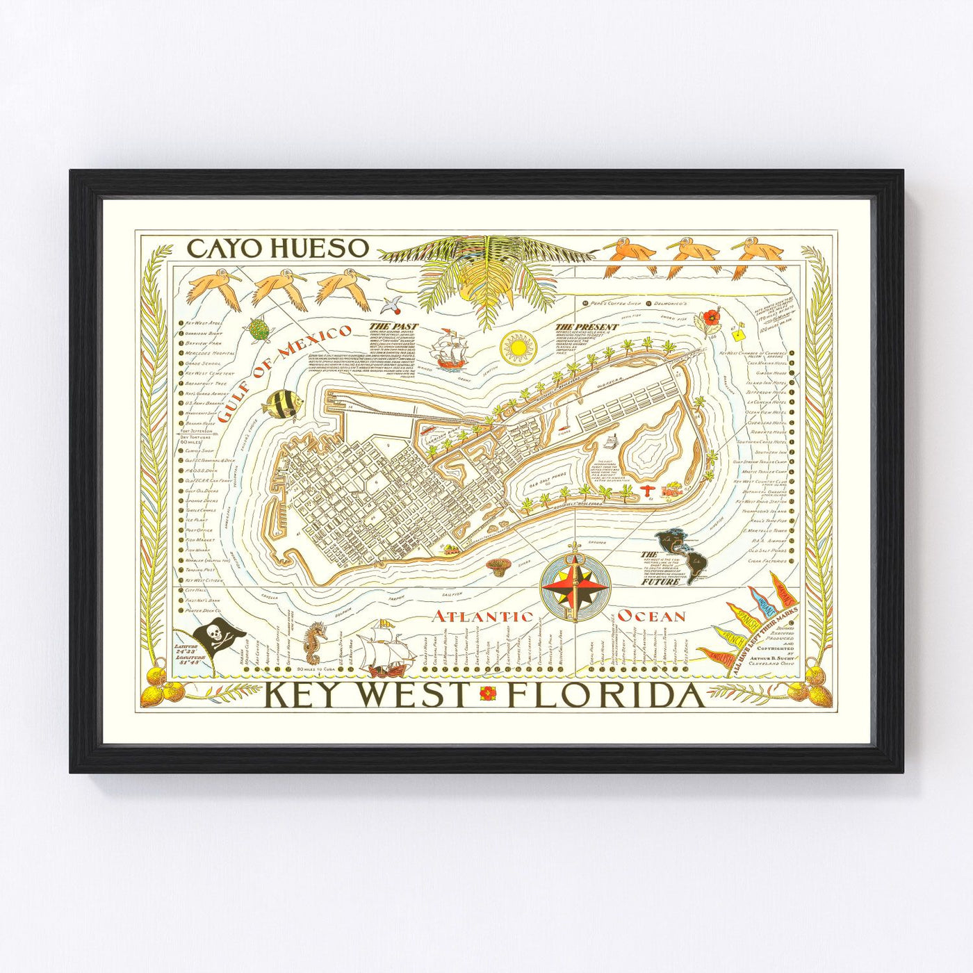 Key West Vintage Map 1940