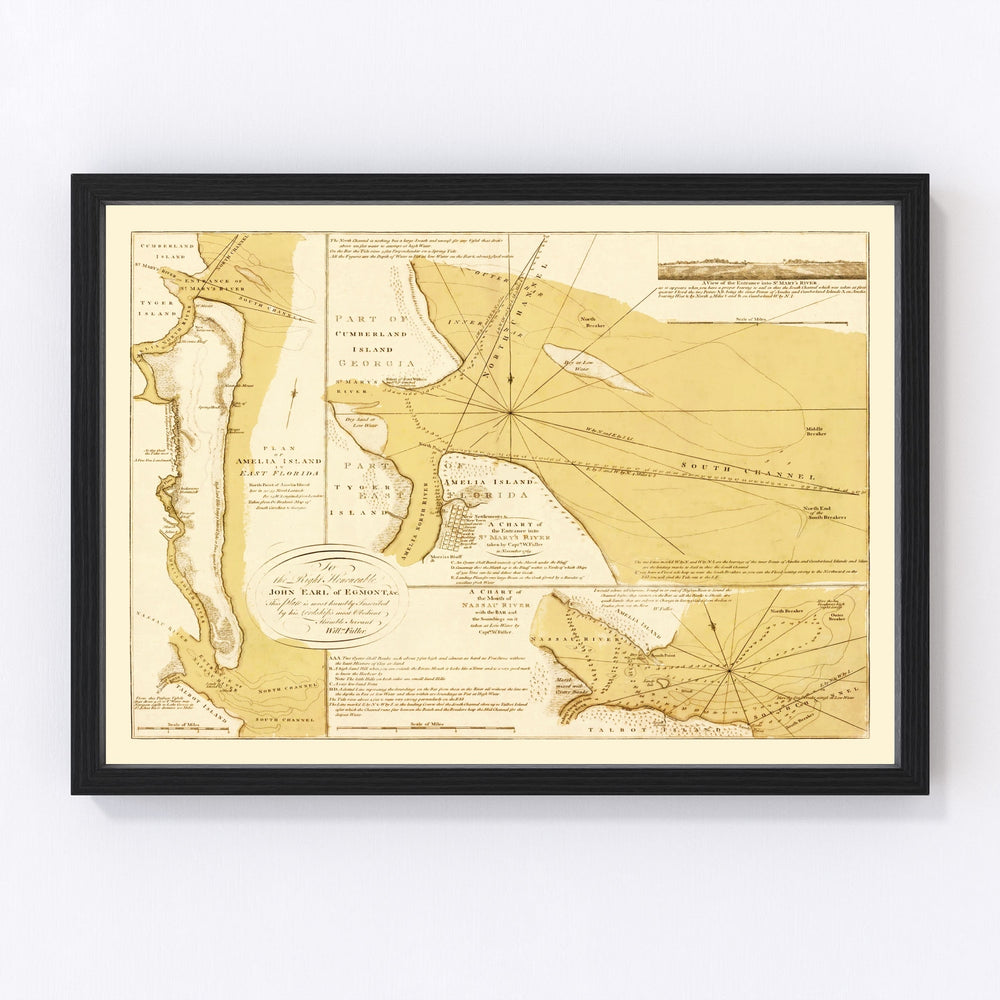 Amelia Island Vintage Map 1770