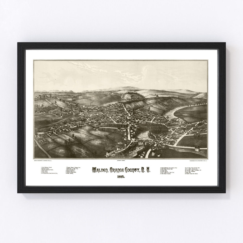 Walden Vintage Map 1887