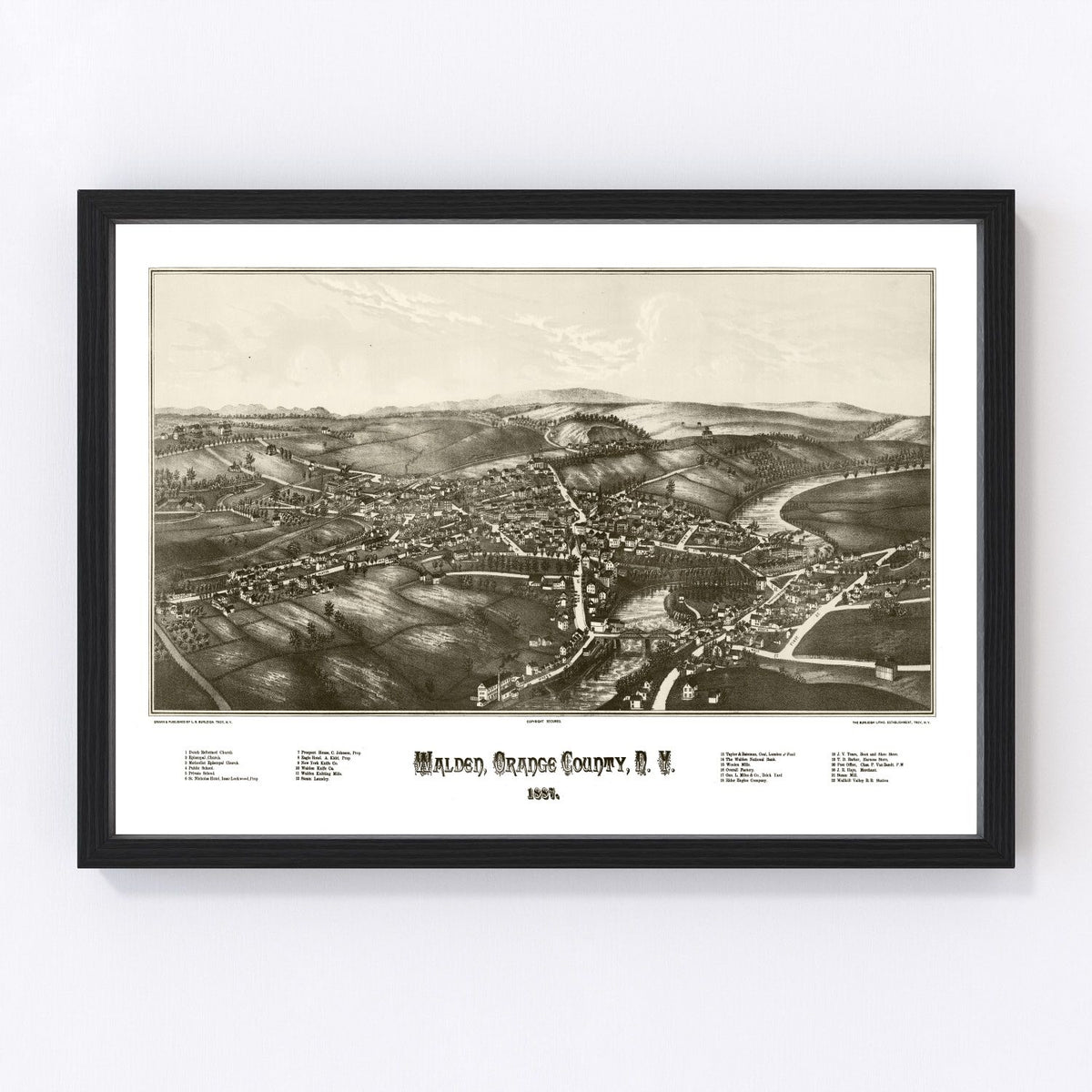 Walden Vintage Map 1887