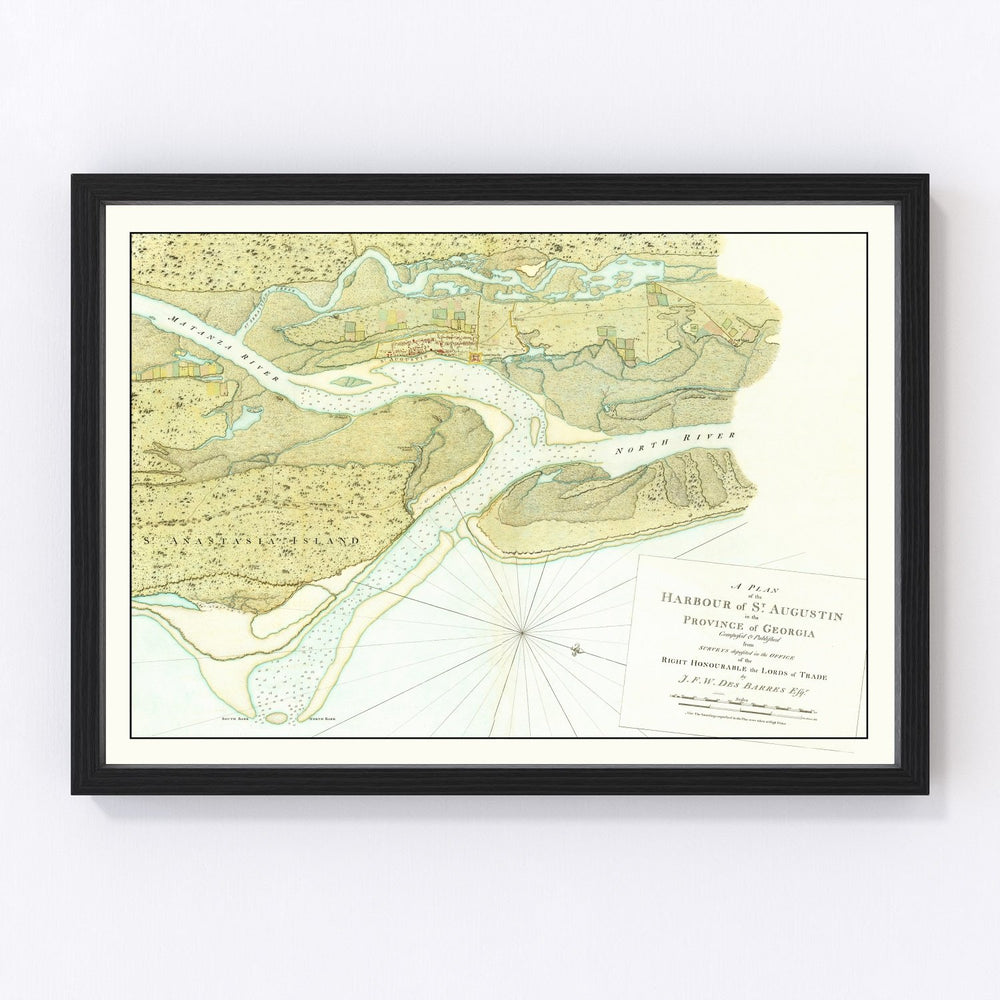 St Augustin Harbor Vintage Map 1780
