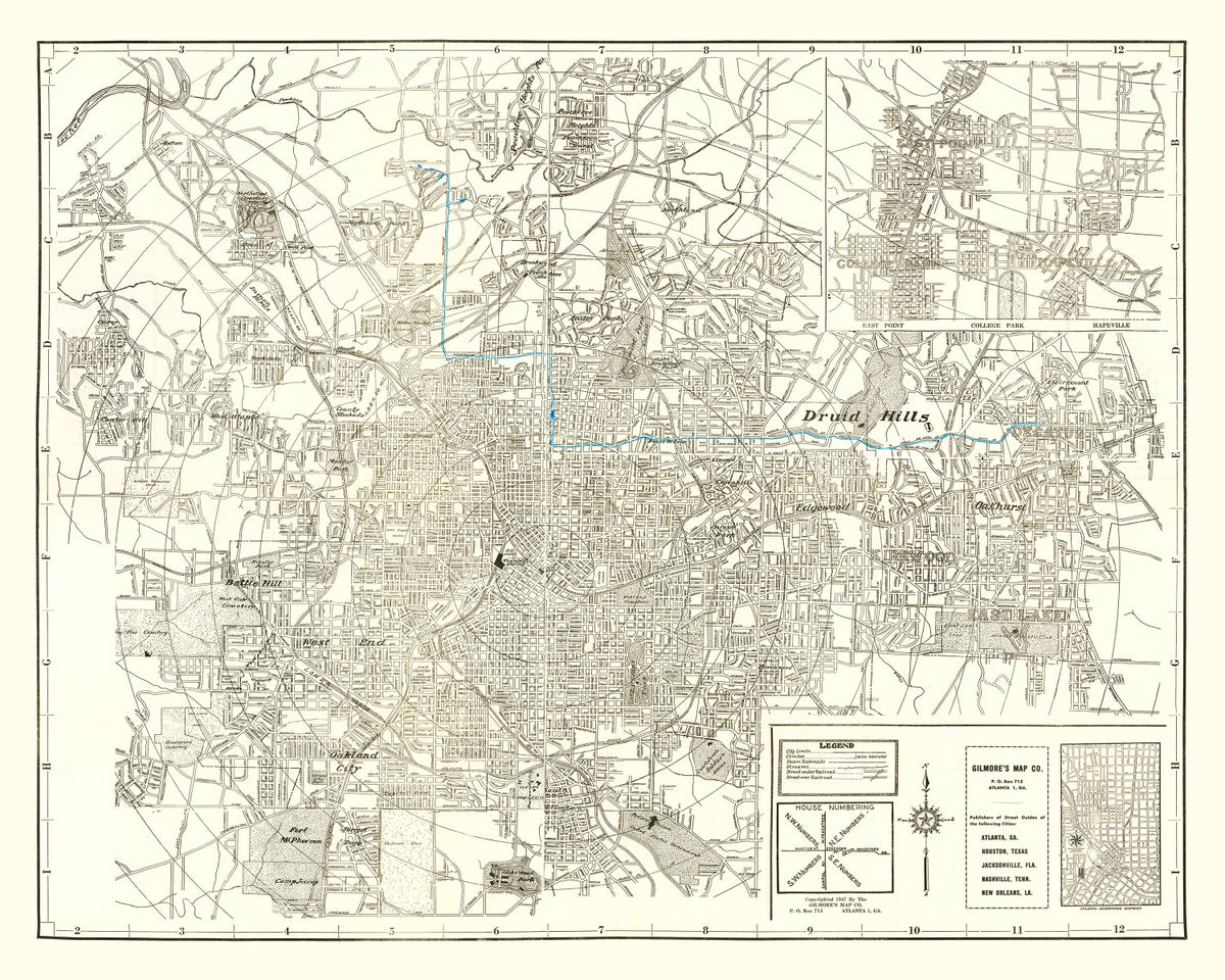 Preview of Vintage Map of Atlanta, Georgia 1947