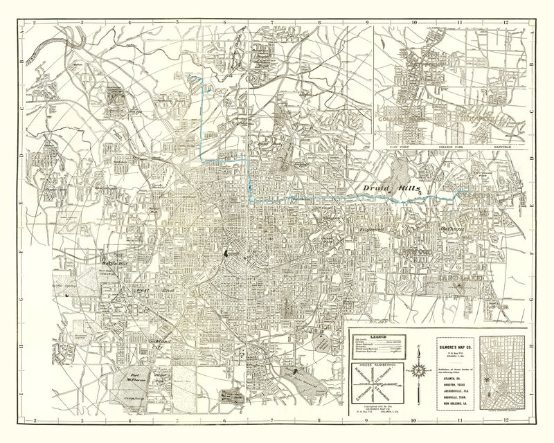 Size comparison using Vintage Map of Atlanta, Georgia 1947