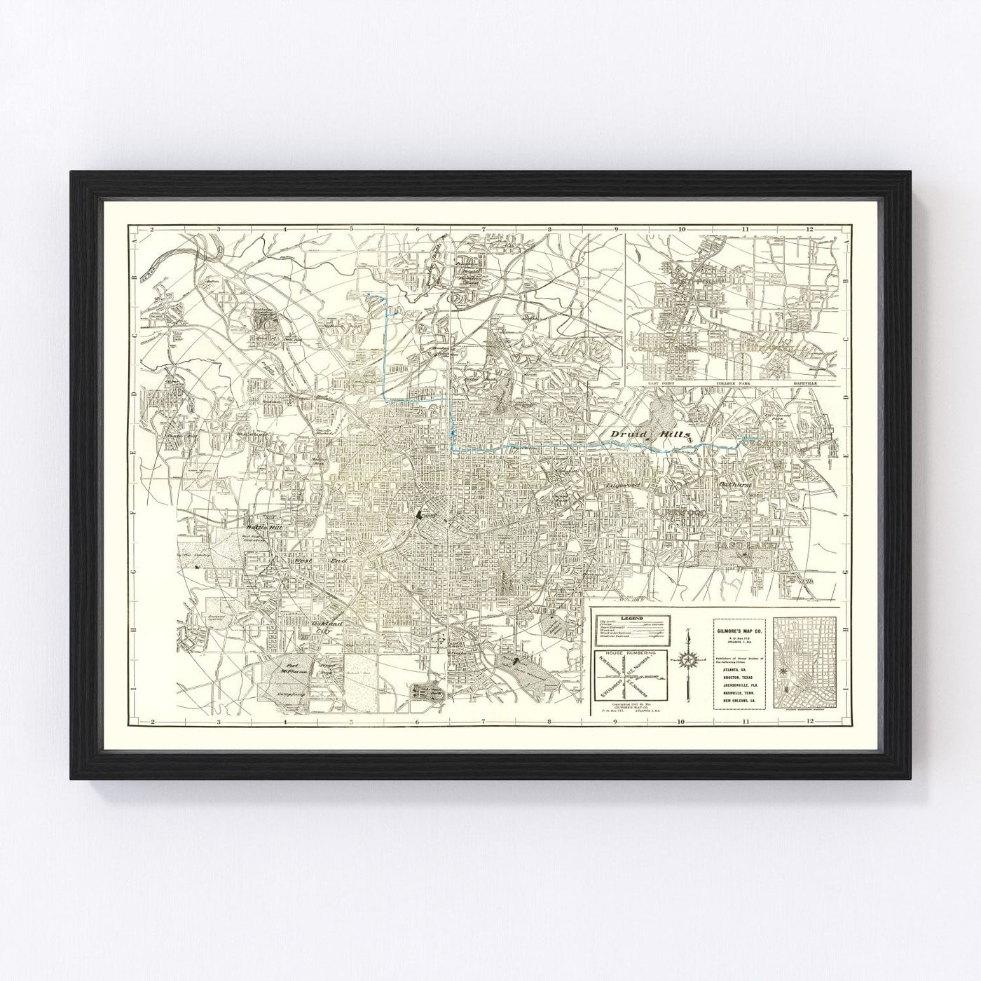 Atlanta Vintage Map 1947