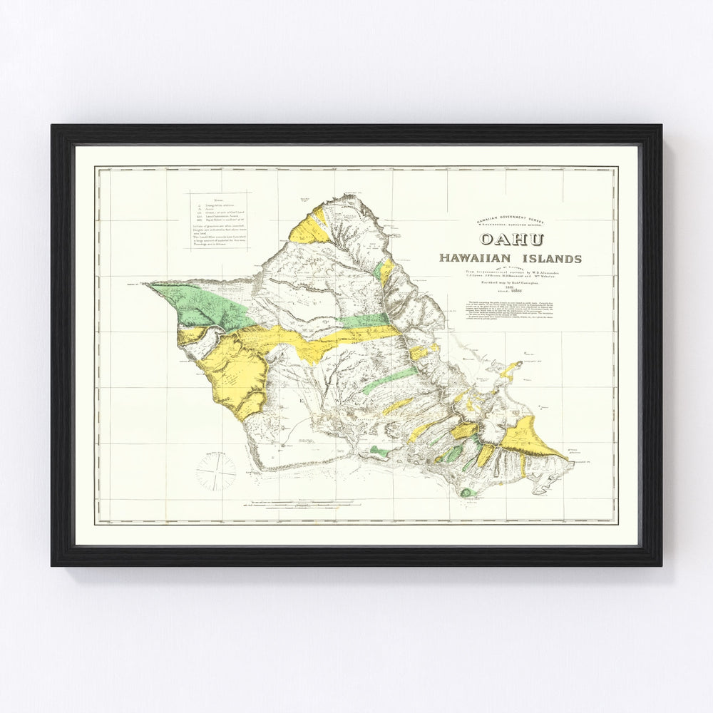 Oahu Vintage Map 1881