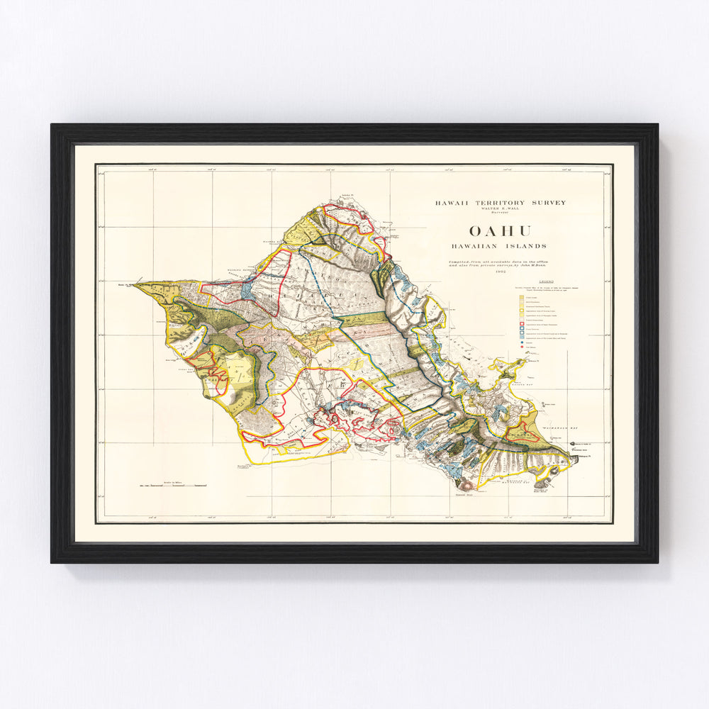 Oahu Vintage Map 1902
