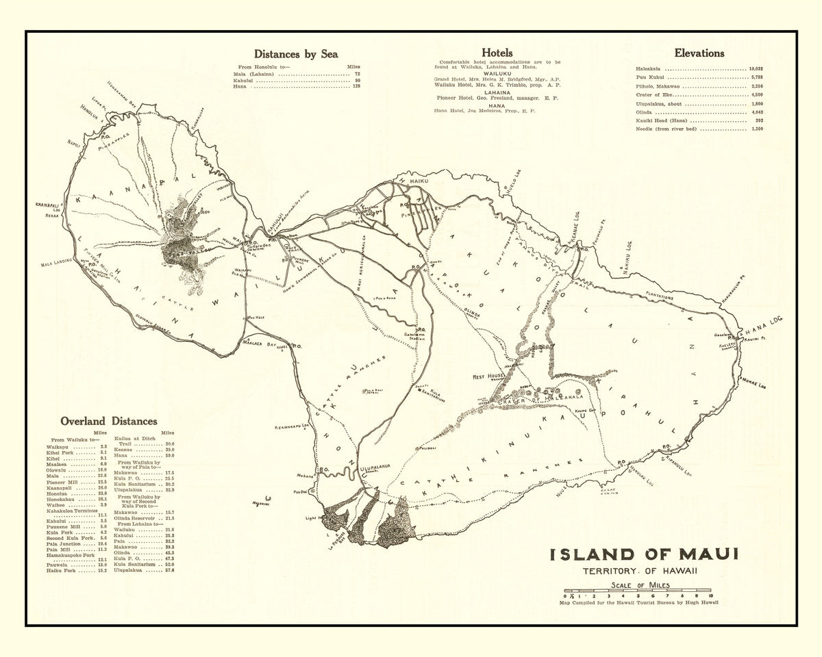 Preview of Vintage Map of Maui, 1924