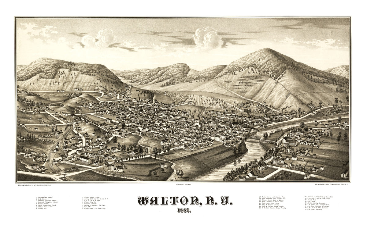 Preview of Vintage Map of Walton, New York 1887