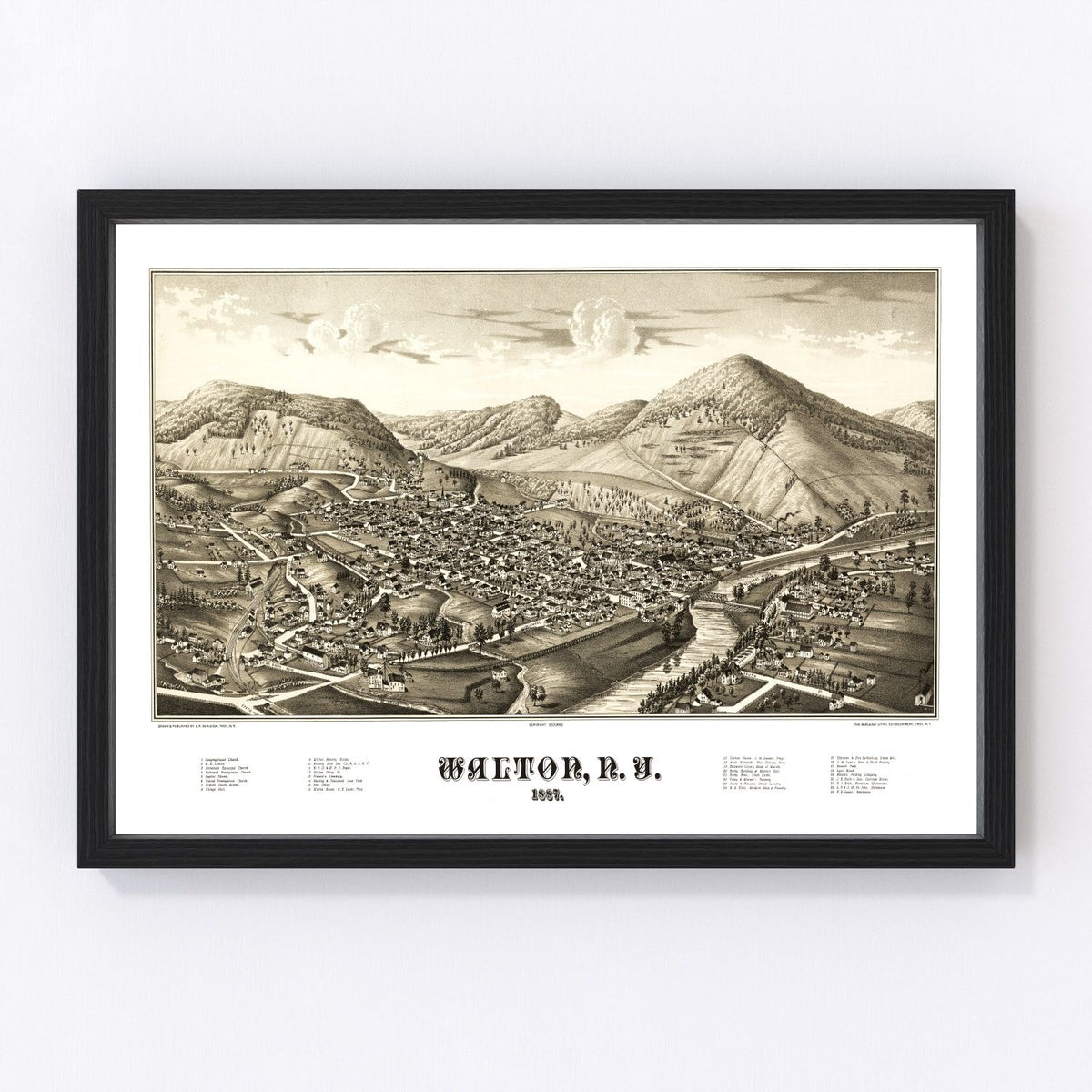 Walton Vintage Map 1887