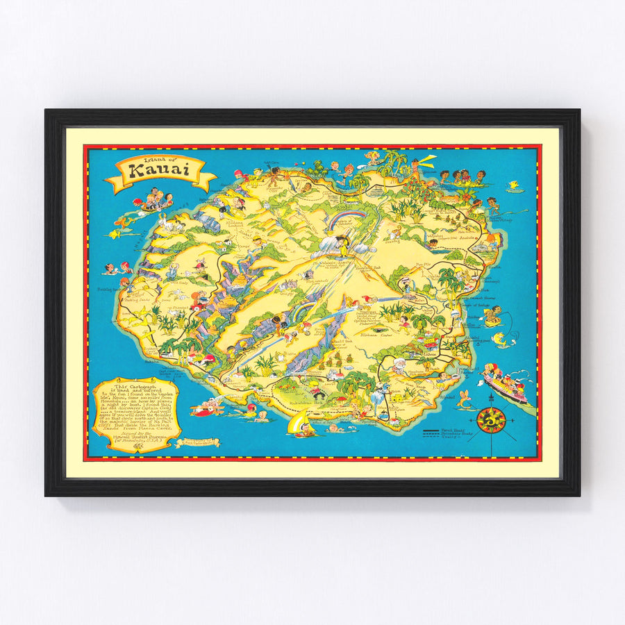 Vintage Map of Kauai, 1931