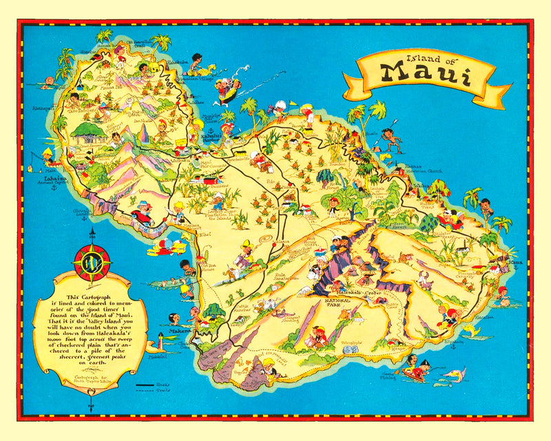 Size comparison using Vintage Map of Maui, 1931