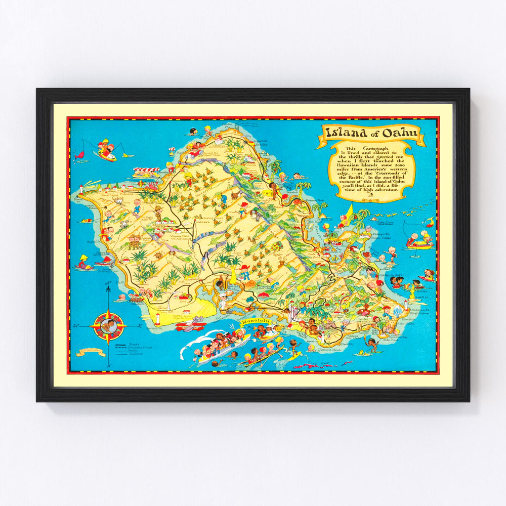 Oahu Vintage Map 1931