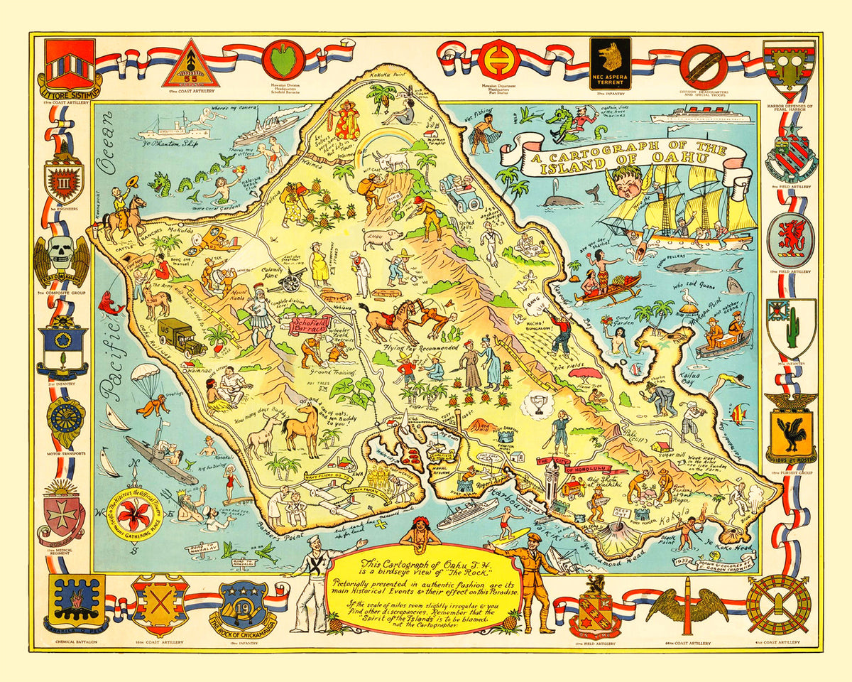 Preview of Vintage Map of Oahu, 1933