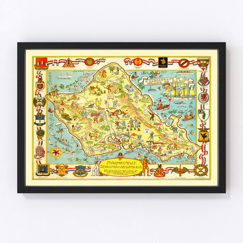 Oahu Vintage Map 1933