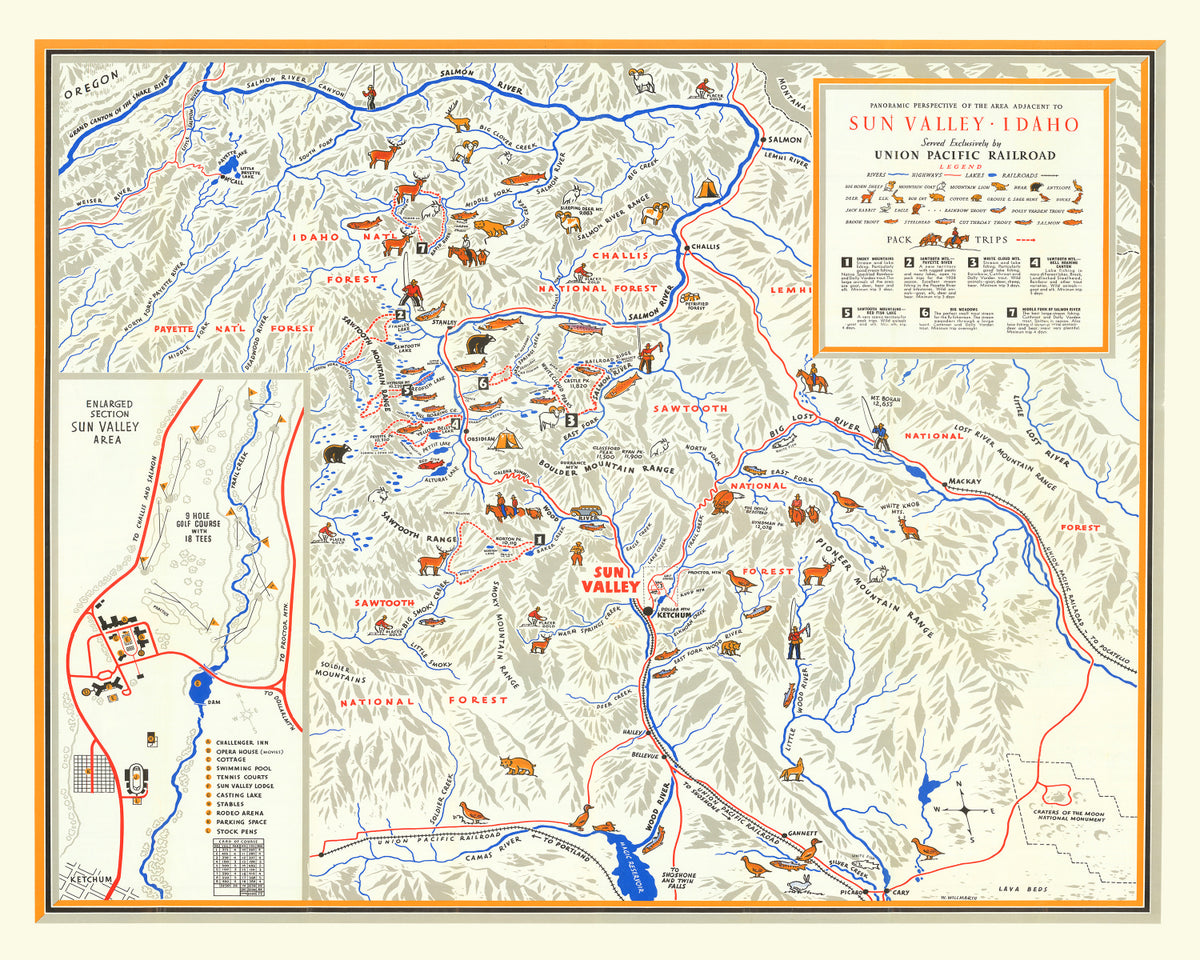 Preview of Vintage Map of Sun Valley Idaho, 1938