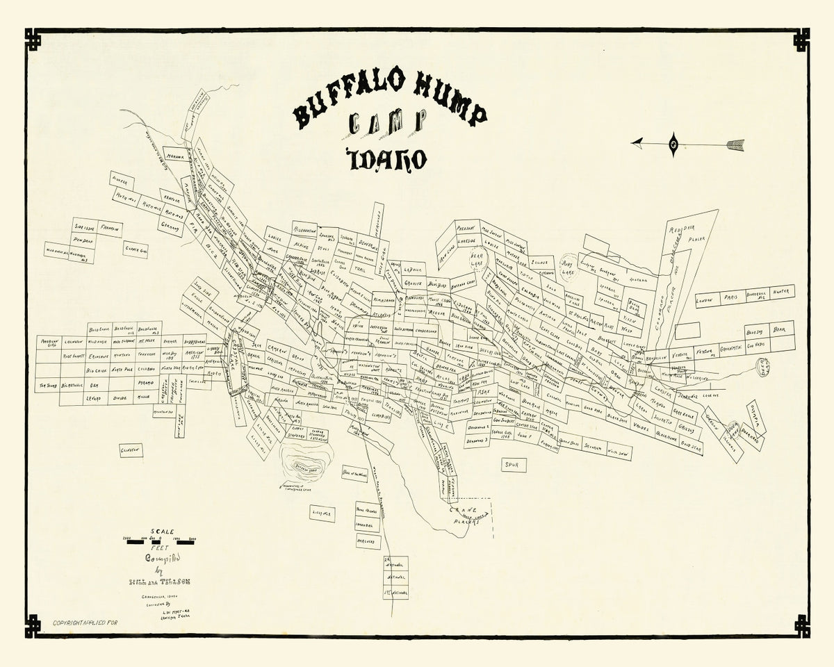 Preview of Vintage Map of Buffalo Hump Camp, 1899