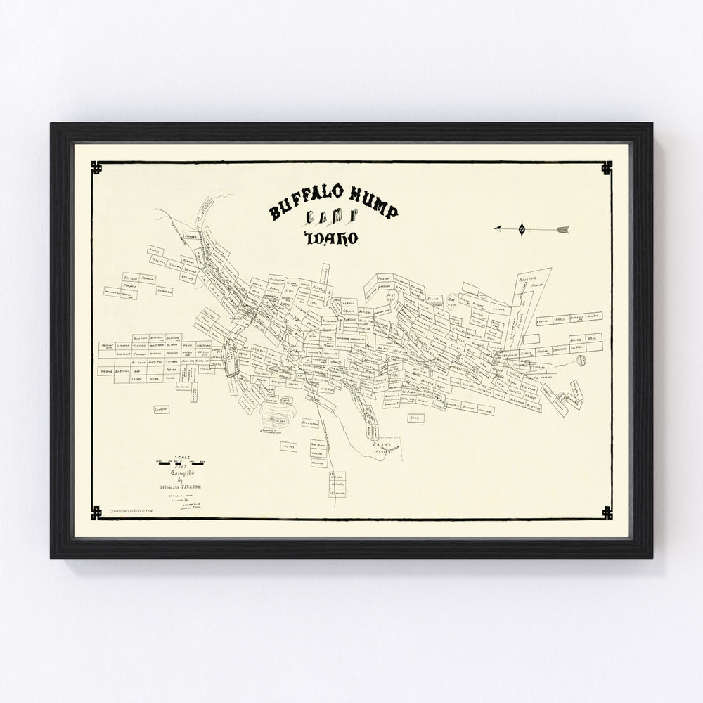 Buffalo Hump Camp Vintage Map 1899