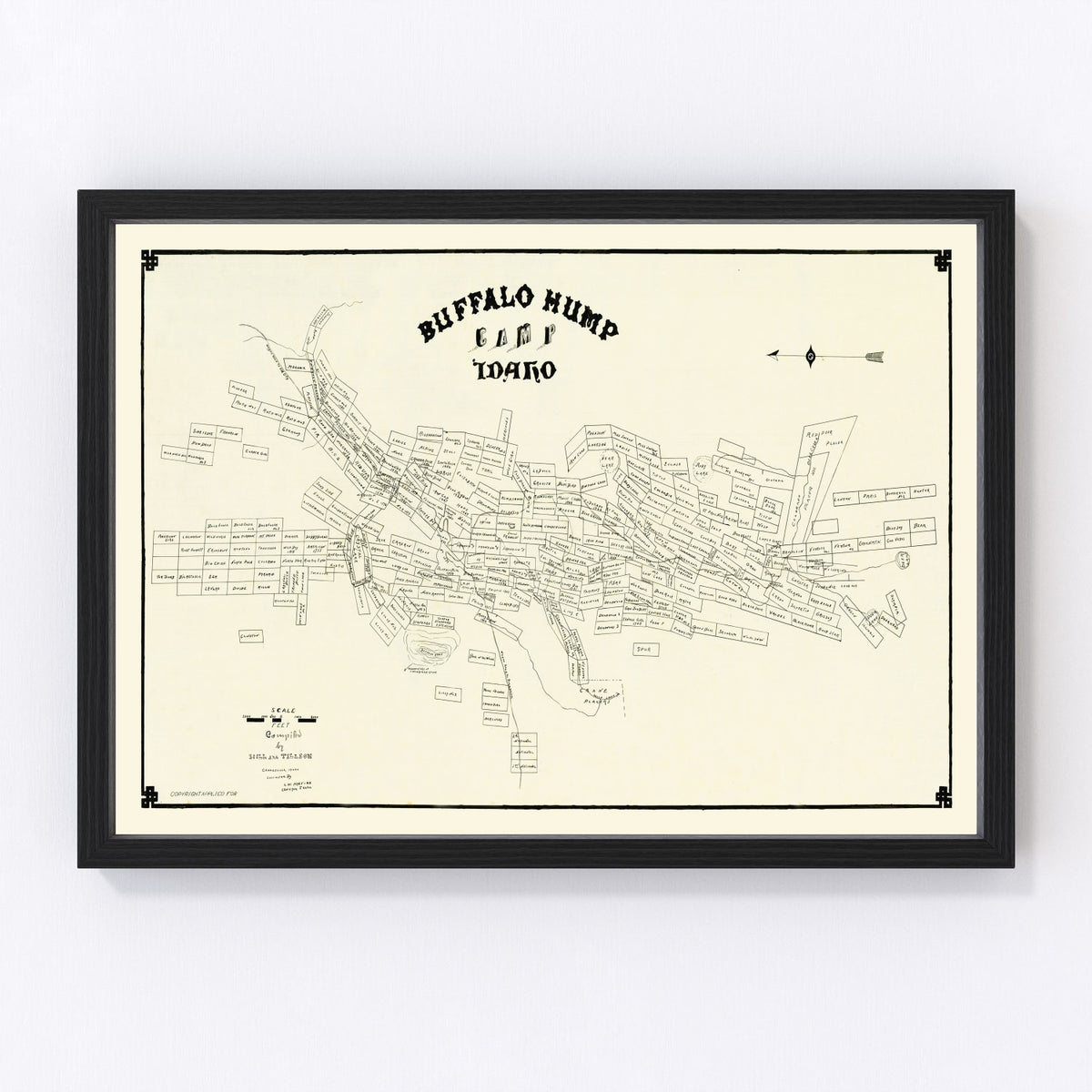 Buffalo Hump Camp Vintage Map 1899