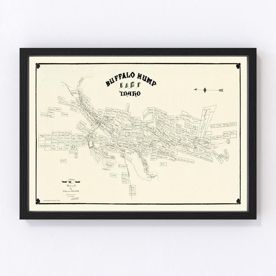 Buffalo Hump Camp Vintage Map 1899