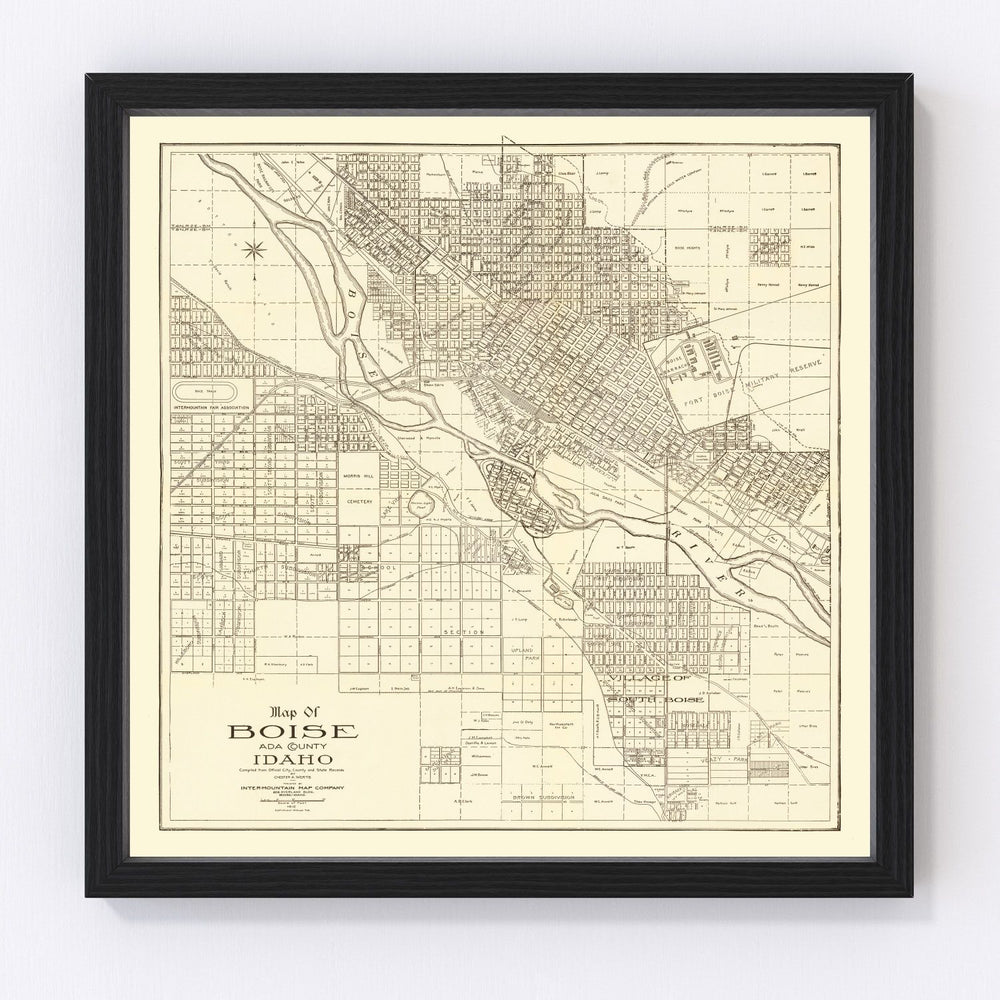 Boise Vintage Map 1912