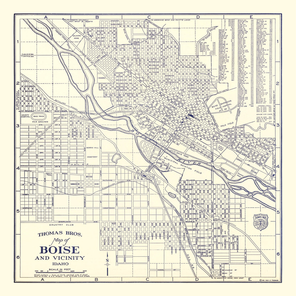 Preview of Vintage Map of Boise, Idaho 1920