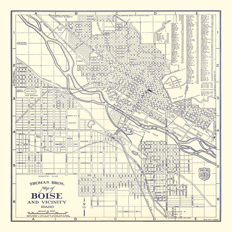 Size comparison using Vintage Map of Boise, Idaho 1920
