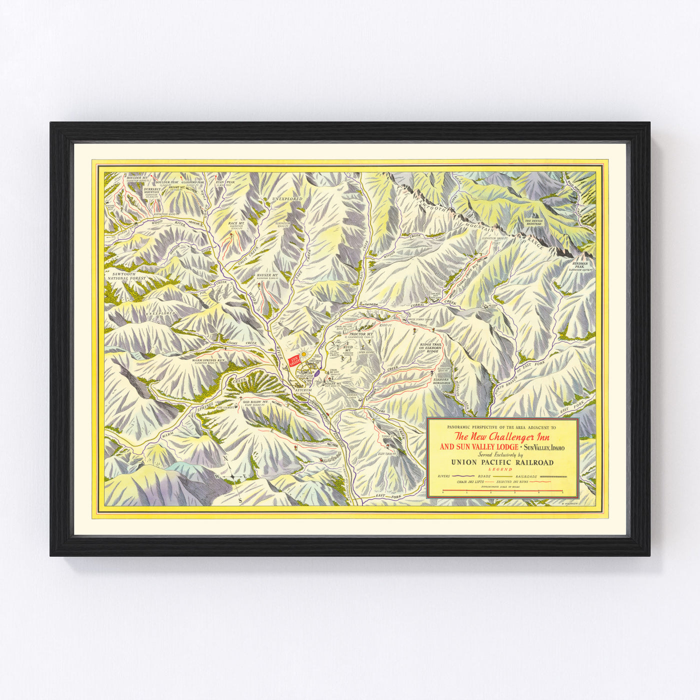 Sun Valley Ski Trail Vintage Map 1937