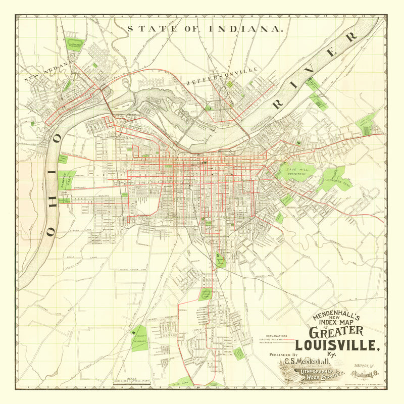 Size comparison using Vintage Map of Louisville, Kentucky 1906