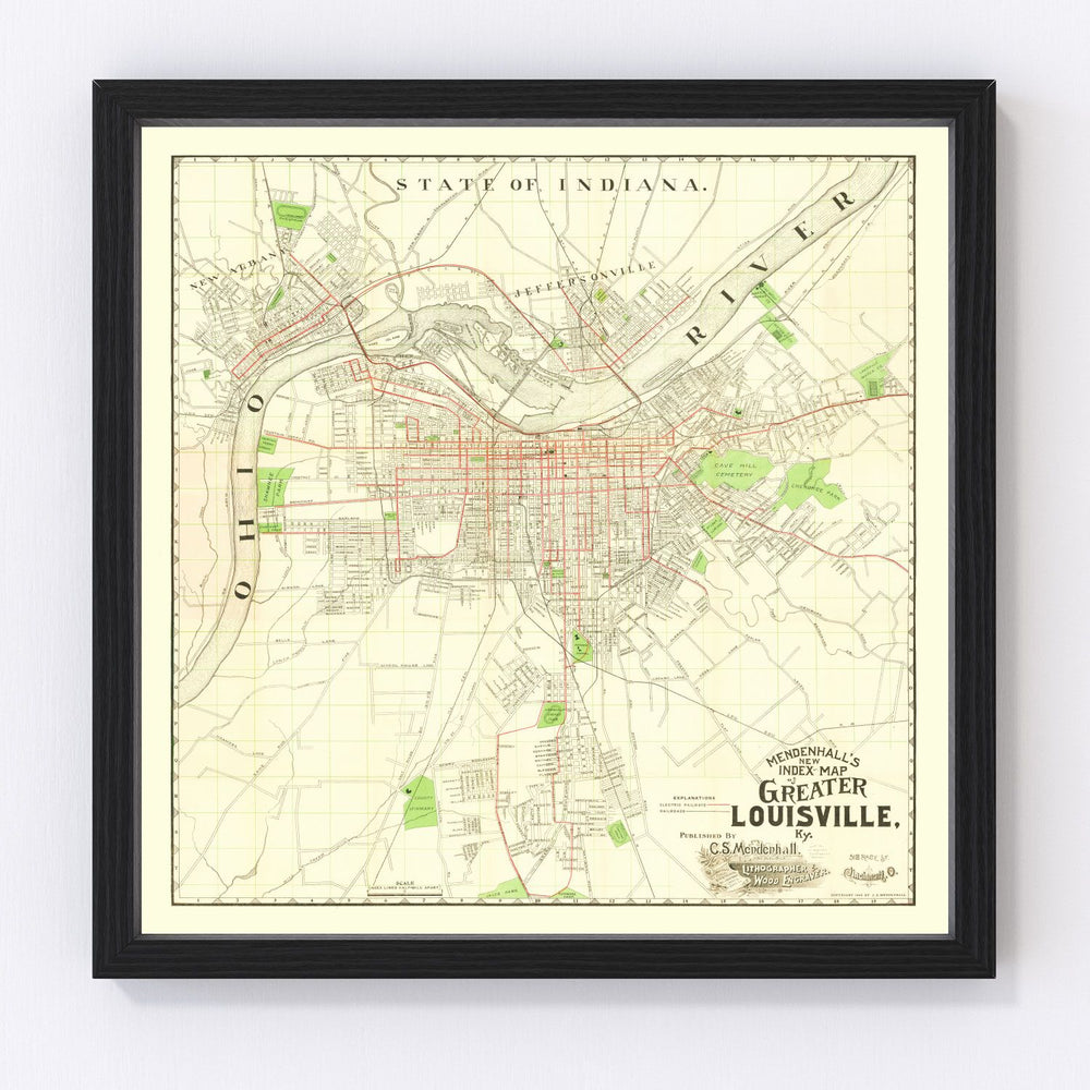 Louisville Vintage Map 1906