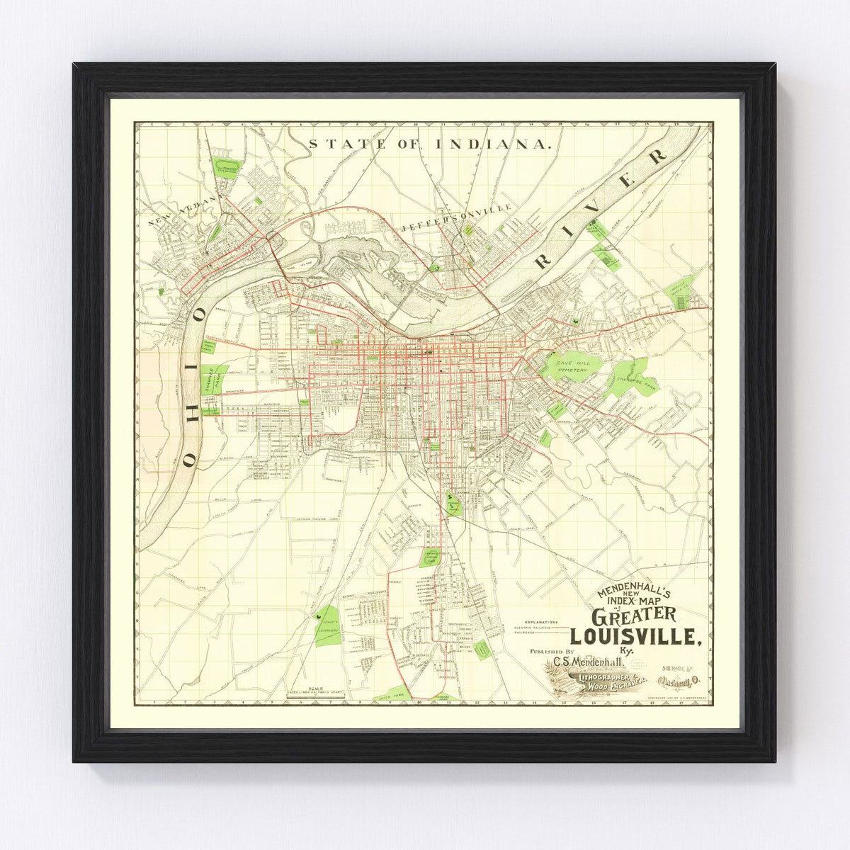 Louisville Vintage Map 1906