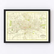 Des Moines Vintage Map 1920