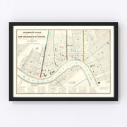 New Orleans Vintage Map 1845
