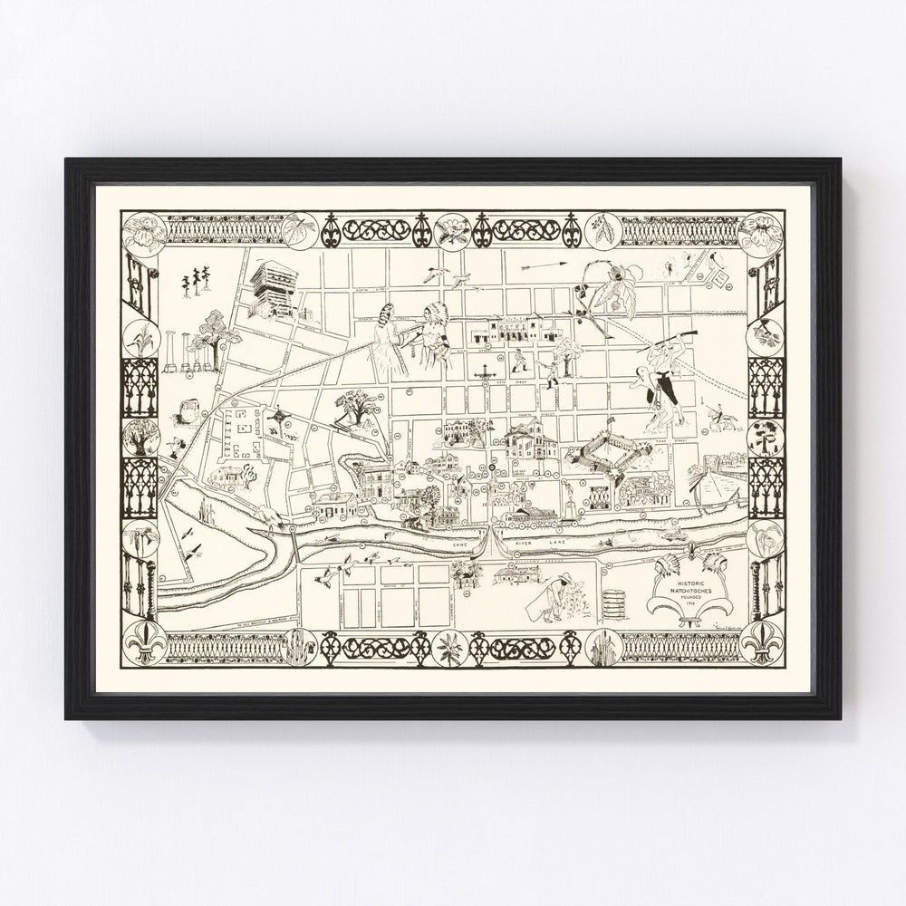 Natchitoches Vintage Map 1941