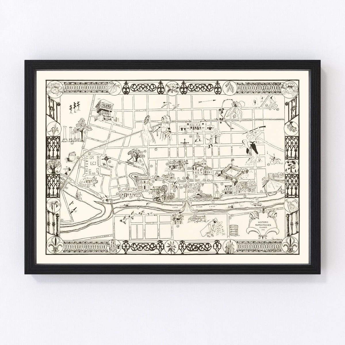 Natchitoches Vintage Map 1941