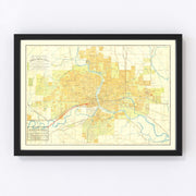 Des Moines Vintage Map 1910