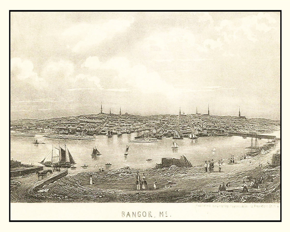 Preview of Vintage Map of Bangor, Maine 1850