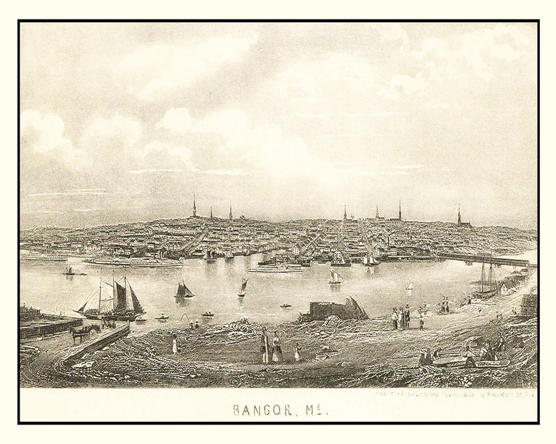 Size comparison using Vintage Map of Bangor, Maine 1850