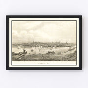 Bangor Vintage Map 1850