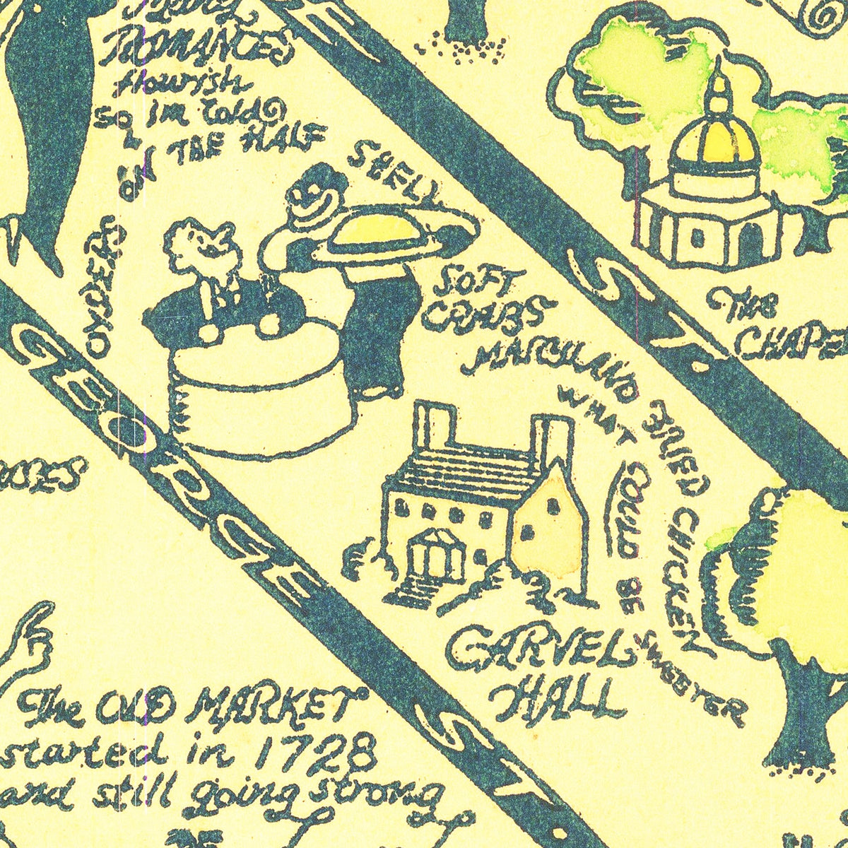 Restored historic details from the 1932 city map of Annapolis, Maryland