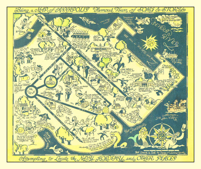 Size comparison using Vintage Map of Annapolis, Maryland 1932