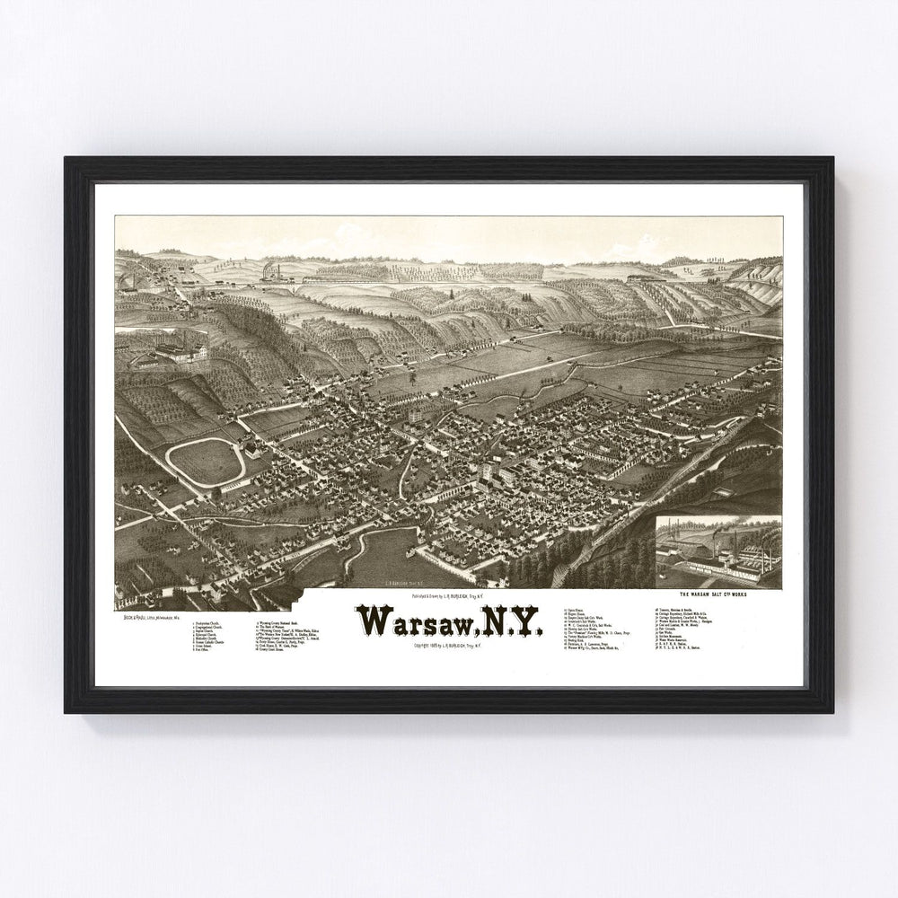 Warsaw Vintage Map 1885