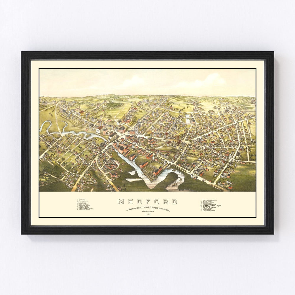 Medford Vintage Map 1880